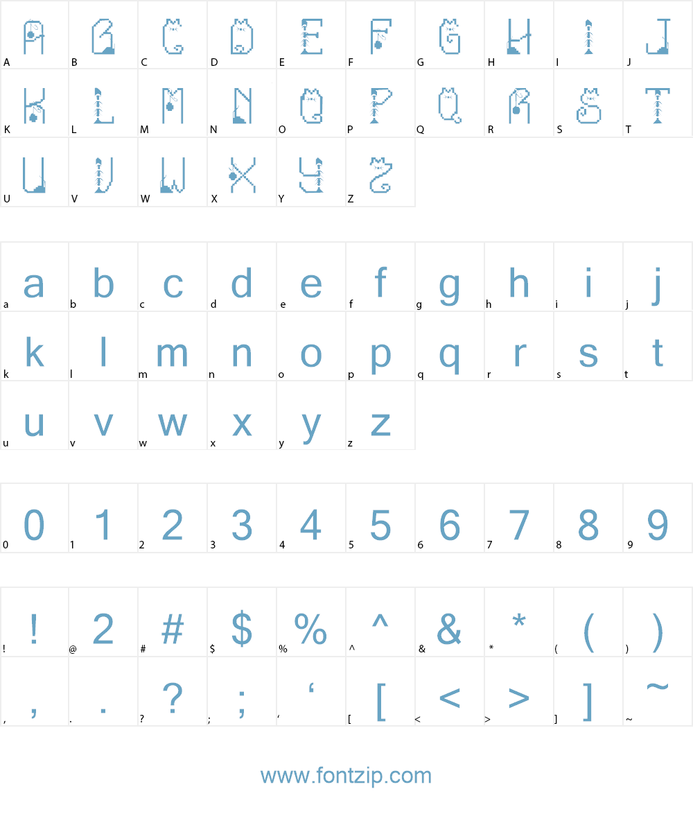 LMS Cat Treats Font Character